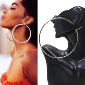 E164 Large Silvertone Statement Hoops 3"